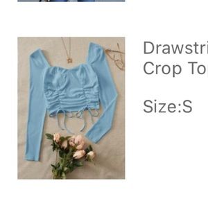 Drawstring Ruched Front Bustier Crop Top